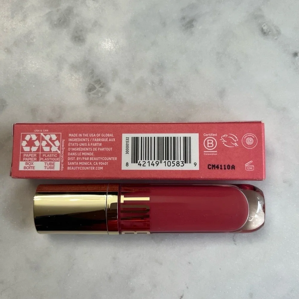 New Beautycounter Beyond Lip Gloss PEONY Full Size Makeup Skincare Lips Boxed
